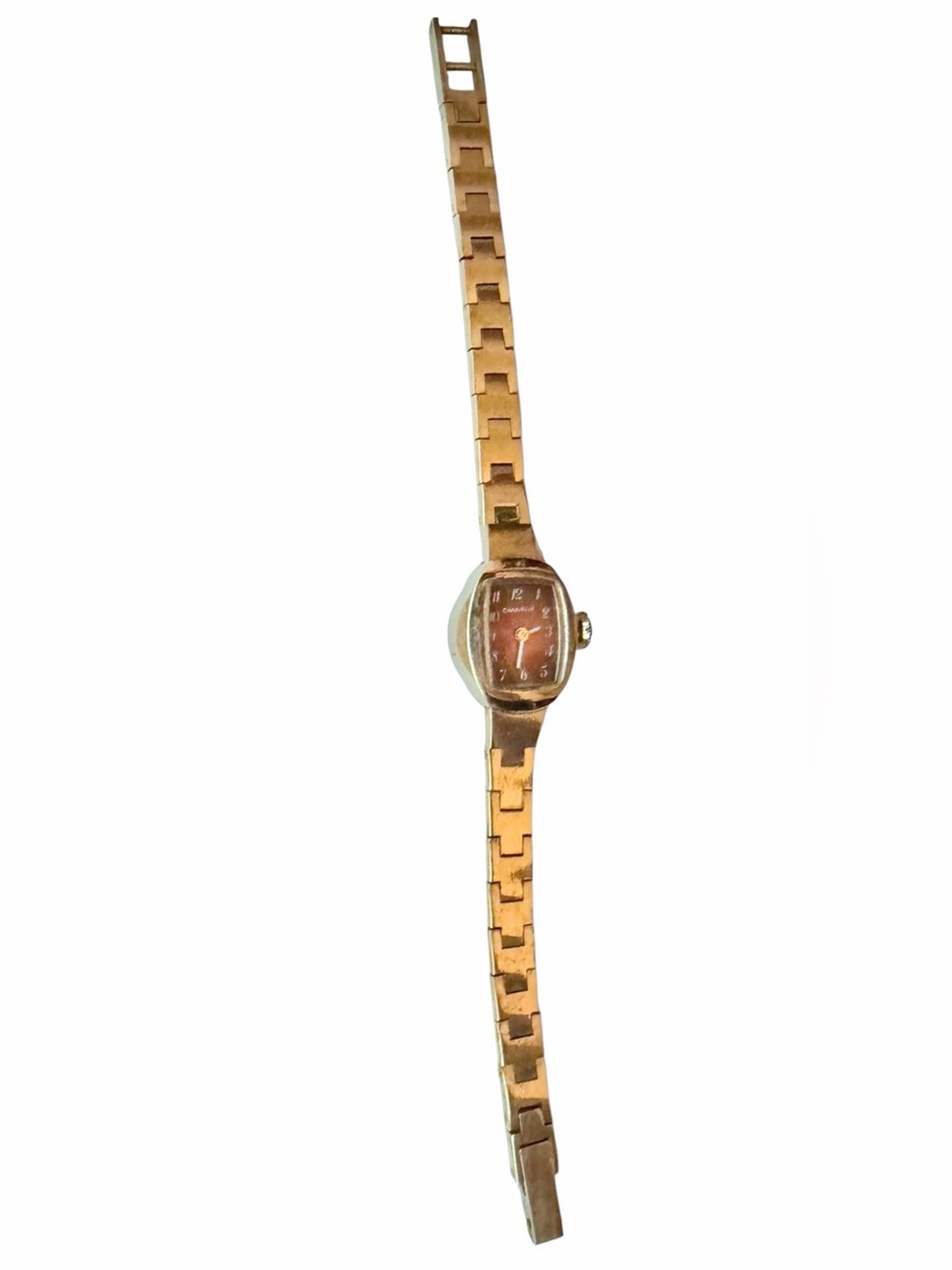 Vintage Caravelle by Bulova Ladies Cocktail Watch - Swiss Mechanical, Red Dial